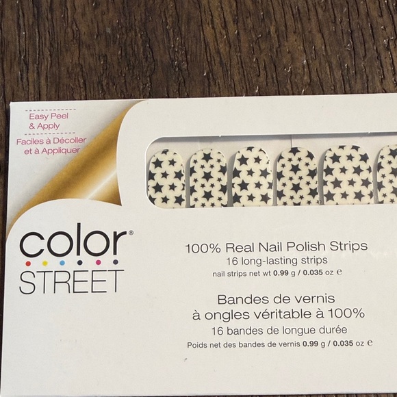 Color Street Black Star Nail Strips on Clear background - Picture 2 of 4